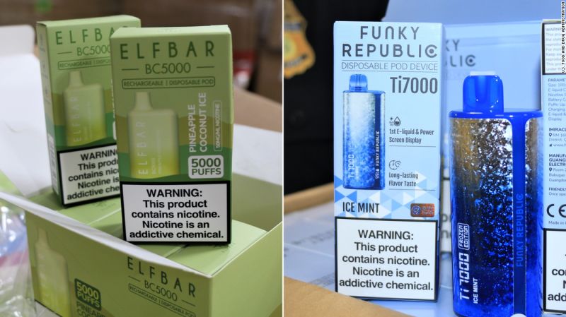 illegal Elfbar BC10000 50mg UAE, grey market vape products, unauthorized nicotine vape danger - 1.4 million illegal e-cigarettes seized as US government bears ...