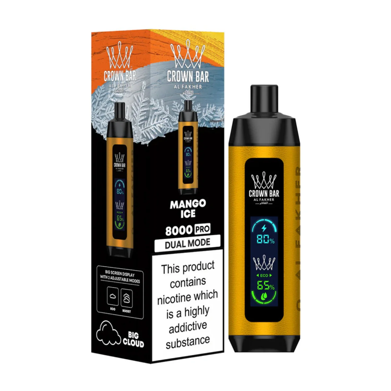 Authentic AL Fakher Crown Bar, counterfeit vape warning, genuine vape product, official vape retailer, anti-fake vape - Al Fakher Crown Bar 8000 Puffs Pro DTL Disposable Vape Device – Apvs