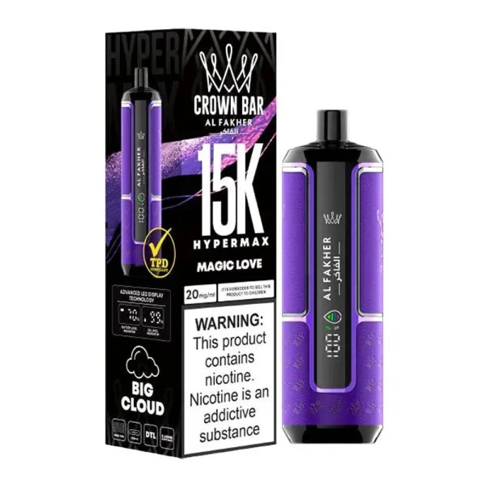 Al Fakher Crown Bar 15000, electronic shisha Al Fakher, traditional shisha flavors vape, double apple grape berry vape - AL FAKHER CROWN BAR 15000 PUFFS VAPE PLUG - Vibe Medina