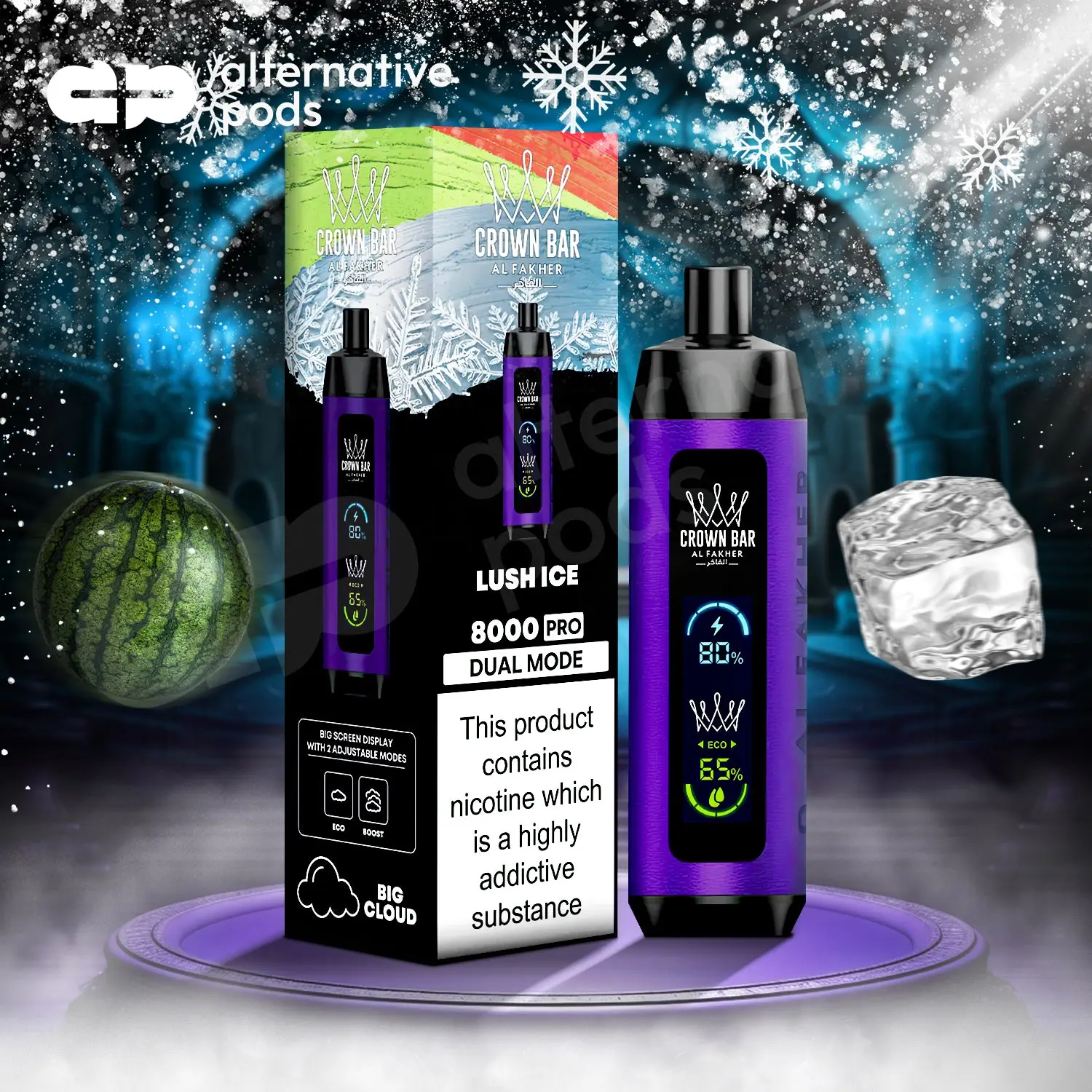 AL Fakher Crown Bar luxurious design, royal vape aesthetic, elegant disposable vape, premium Emirati vape style - Al Fakher Crown Bar PRO 8K Disposable | 8000 Puffs of Flavor