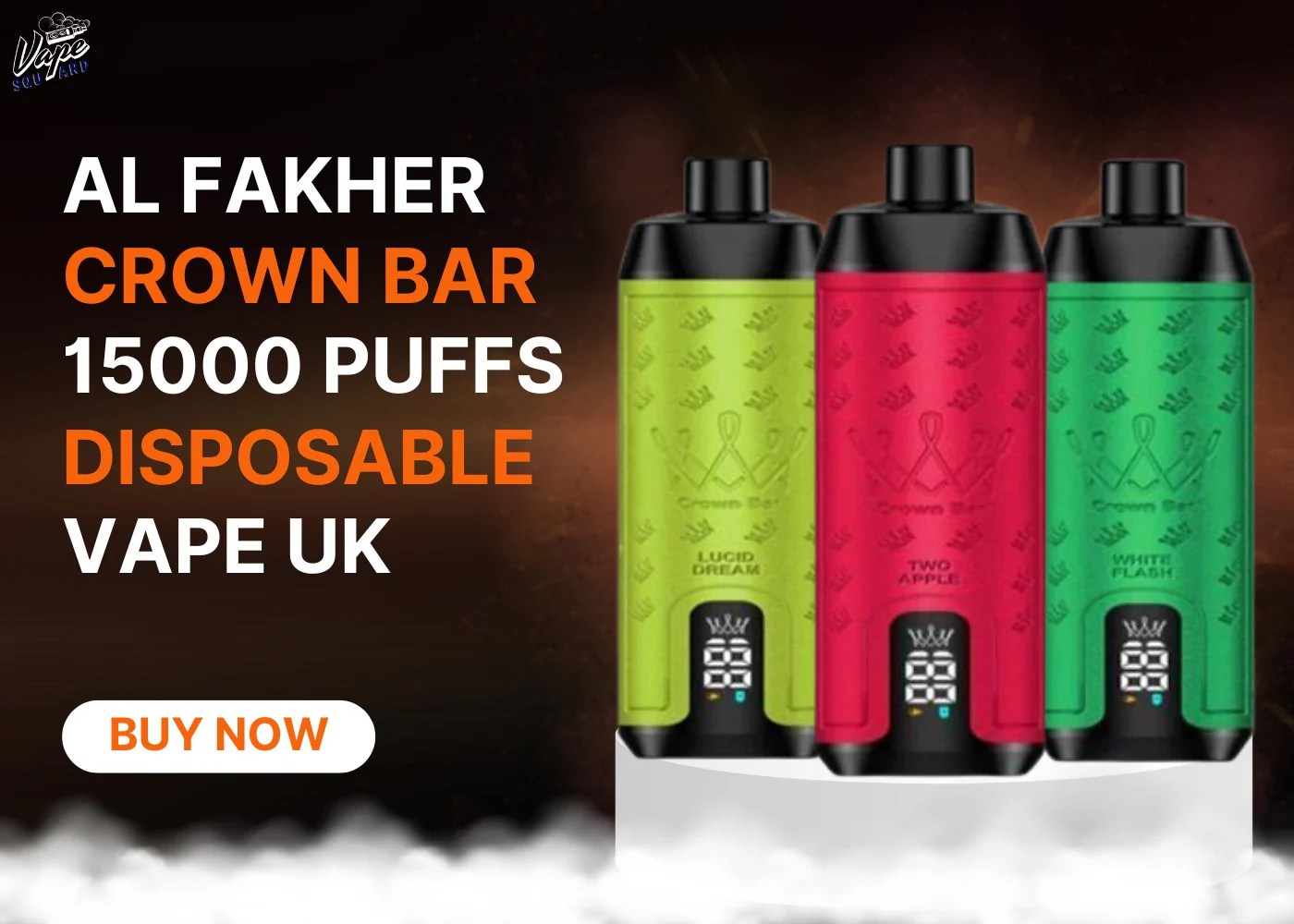 AL Fakher Crown Bar 15000 vape, royal crown design, Dubai skyline background, flavor comparison, luxury vaping - Al Fakher Crown Bar 15000 Disposable Vape UK
