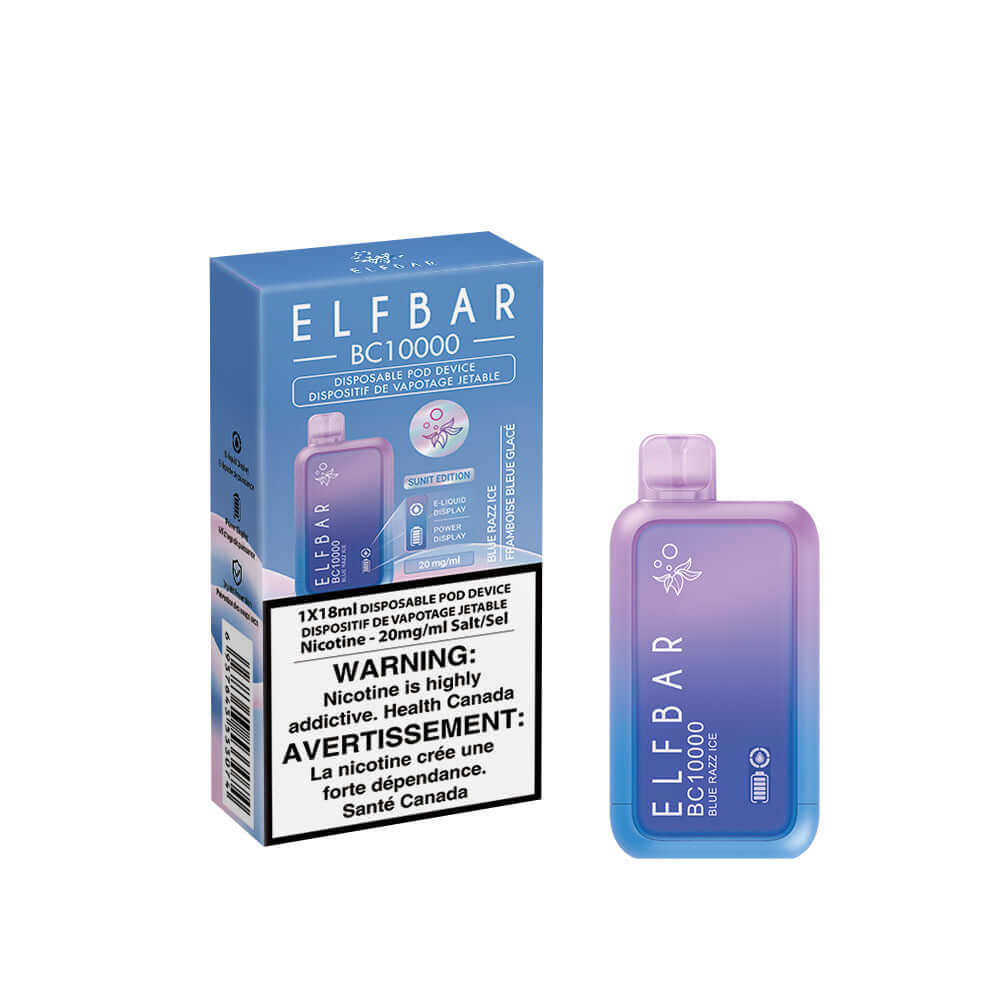 Elfbar BC10000 disposable vape device, high sweetness intense flavor vape, vibrant vape design - Buy Cheap ELFBAR10000 -BLUE RAZZ ICE - Vape Online – Clutch Vape