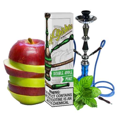 Double Apple vape flavor, traditional shisha experience, Dubai cafe atmosphere, apples and vape - Al Shisha Double Apple – Voopoo Vape Double Apple E-juice sheesha