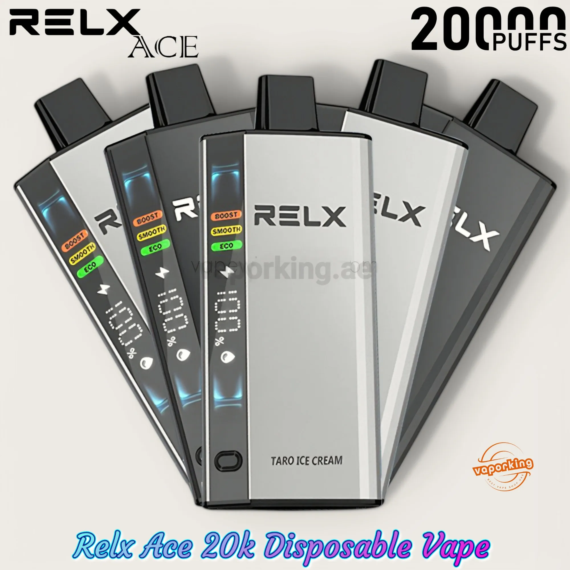 RELX ACE 20000 Dual Mode, Eco and Boost vape settings, adjustable e-cigarette power - Best RELX Ace 20000 Puffs Disposable Vape In UAE