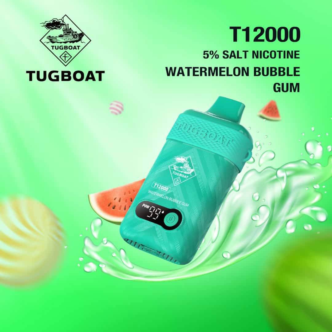 Tugboat T12000 vape device, powerful Tugboat vape, new vape model UAE, Tugboat T12000 high performance - Tugboat T12000 RECHARGEABLE DISPOSABLE - Long-lasting Vape with ...