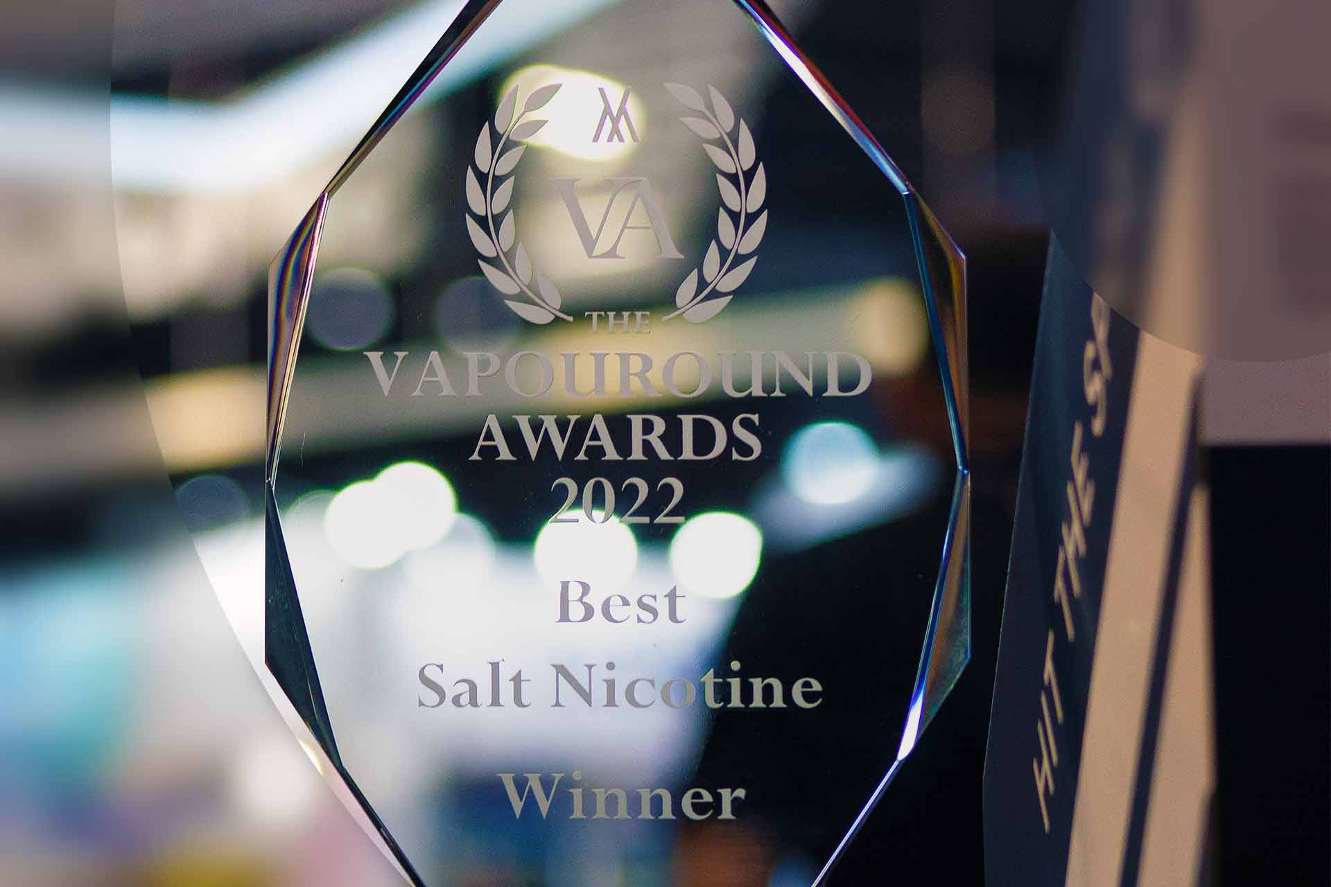 POD SALT Bar 6000 sensitive throat winner, best for cough-free vaping, vape trophy - Pod Salt Wins Again at Vapouround 2022 – Pod Salt UK