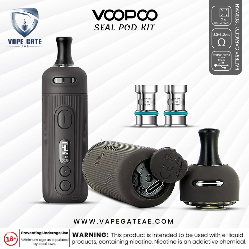 ESMA certified vape products UAE, 100% original vape guarantee, authentic electronic cigarette seal - VOOPOO SEAL POD KIT 40W 1200MAH | Dubai & Abu Dhabi UAE | Vape ...