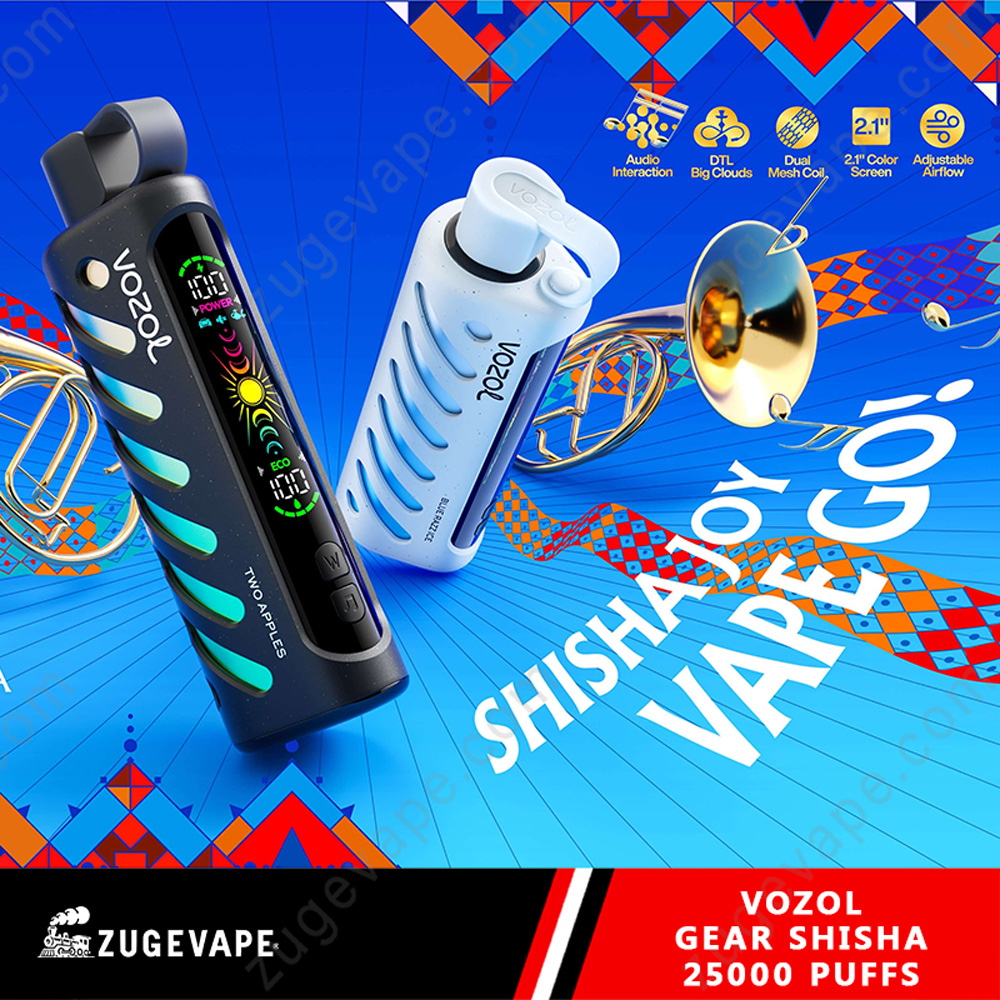 VOZOL Shisha 25000 disposable vape, Vozol shisha flavor device, premium shisha style vape - Vozol Gear Shisha 25000 Puffs 25k Disposable Vape - ZugeVape