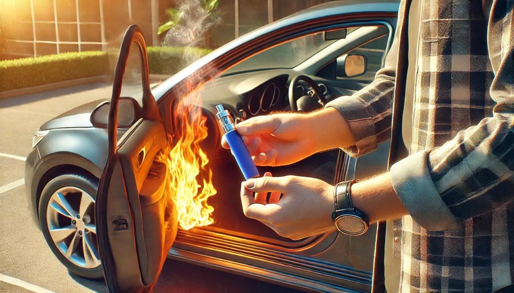 Vape left in hot car warning, damaged vape device sun exposure, vape liquid thinning heat - Is It Bad to Leave a Vape in a Hot Car?