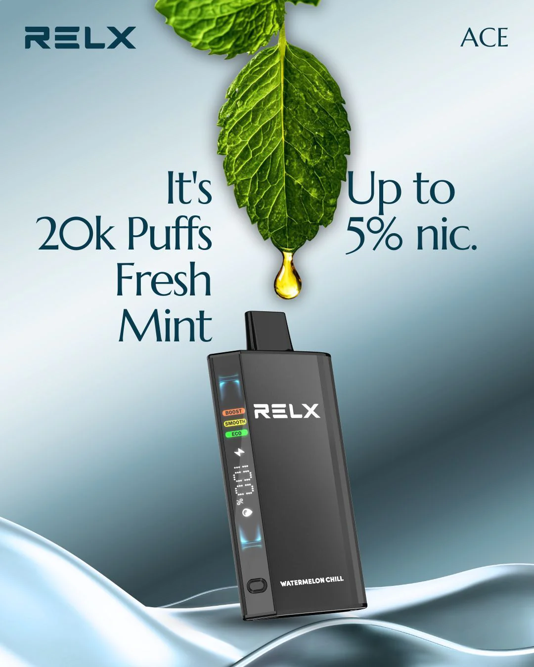 RELX ACE 20000 luxury vape, Rolls Royce of disposable vapes, premium high-tech vape device, sophisticated vaping experience - RELX Ace 20000 Puffs 50MG Disposable Kit Dubai – Luxury Smoke AE