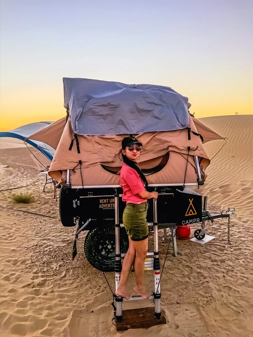 UAE desert camping season, outdoor adventure vape companion - Hassle-Free Dubai Desert Camping: Campr Dubai & Overnight Experiences