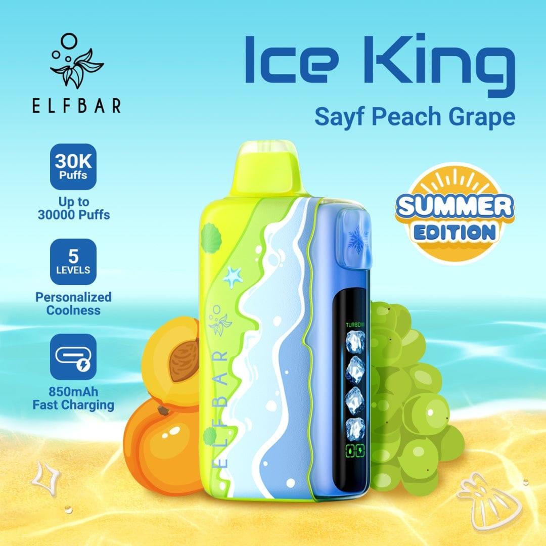 Waka 50000 vs Elfbar Ice King 30000 comparison, top disposable vapes, vape competition, premium e-cigarette devices - Elfbar Ice king 30000 puffs Disposable Vape 50mgBlue Razz Ice
