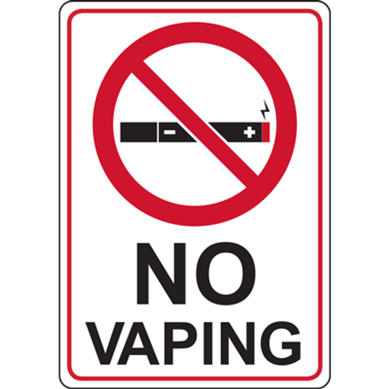 UAE vape laws stop sign, vaping regulations United Arab Emirates warning, important UAE vape rules symbol - NO VAPING WITH BOARDER SIGN - DuraLabel