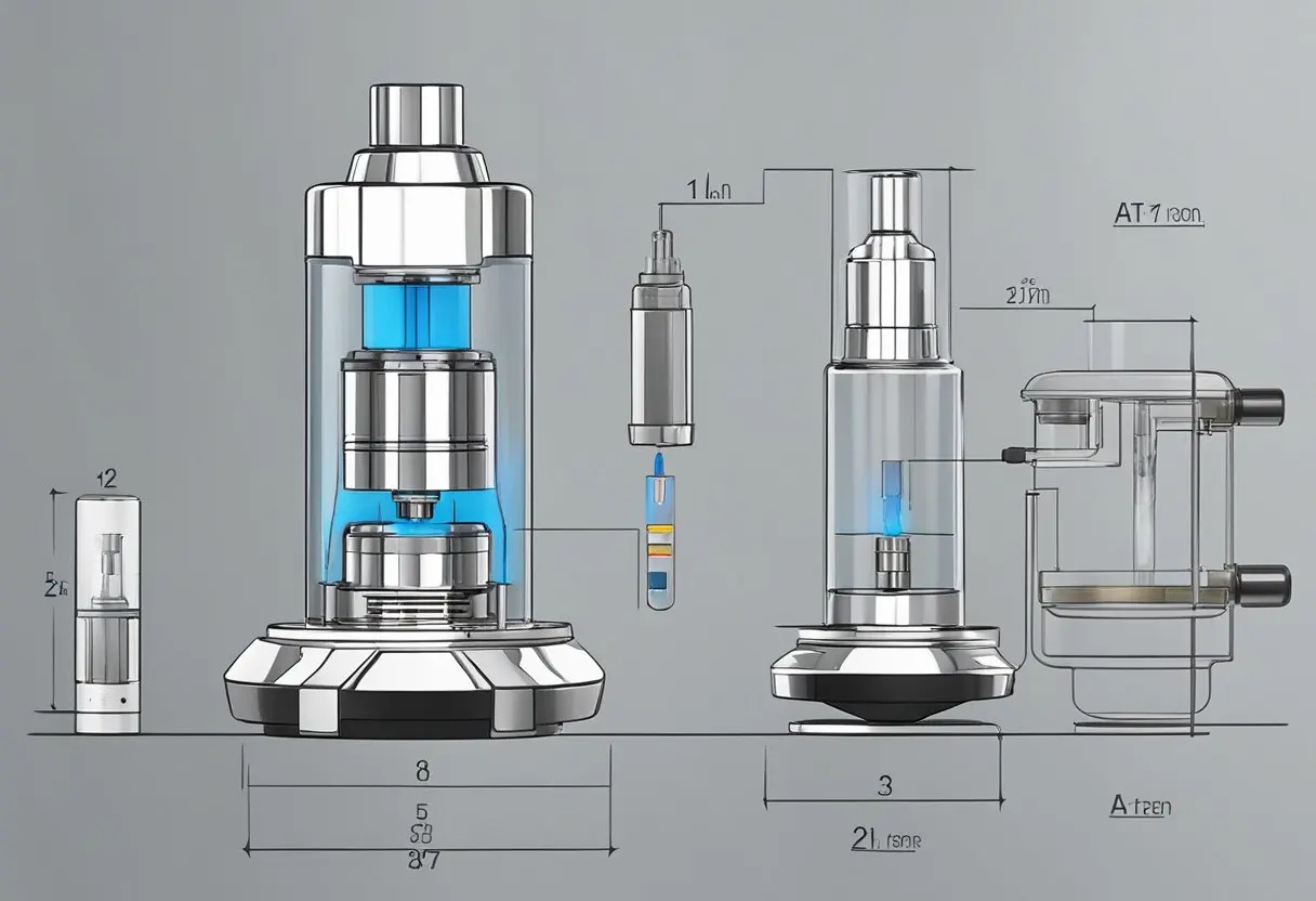 Top airflow vape tank diagram, leak-proof vape design, gravity effect on vape liquid - Vape Tank Airflow Control: Everything You Need to Know - Shisha Vibe