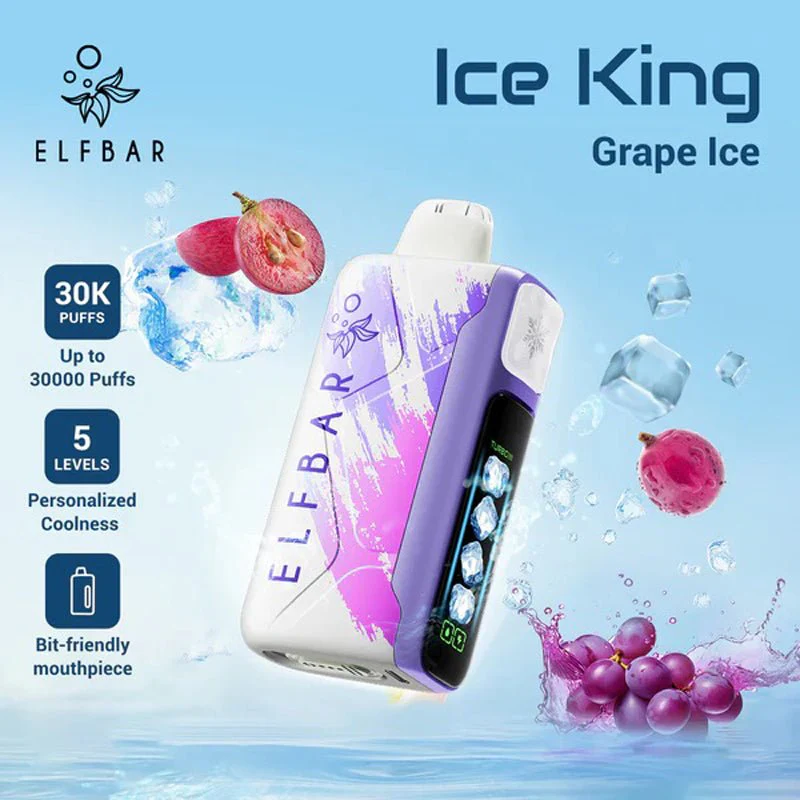 Ice King vape concept art, frosty electronic cigarette, vape with ice crown, 30000 puff device branding - ELF BAR Ice King 30000 Puffs Disposable Vape Wholesale – Vapz Vape ...