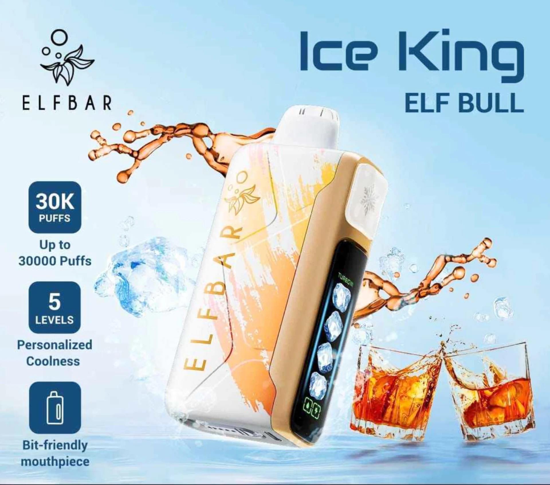 ElfBar Ice King 30000 vape device, icy cool aesthetic, UAE vape market, premium electronic cigarette - ELF BAR Ice King 30000 Puffs Disposable Vape 50mg in UAE ...